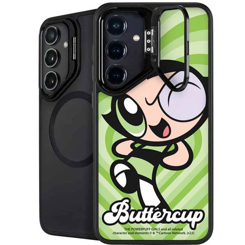 Cartoon Network Powerpuff Girls Buttercup Green Hearts Galaxy S25 Kickstand Case