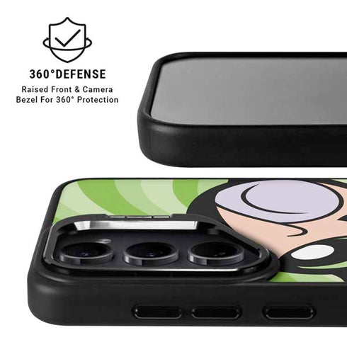Cartoon Network Powerpuff Girls Buttercup Green Hearts Galaxy S25 Kickstand Case