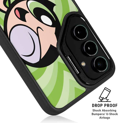 Cartoon Network Powerpuff Girls Buttercup Green Hearts Galaxy S25 Kickstand Case