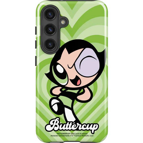 Cartoon Network Powerpuff Girls Buttercup Green Hearts Galaxy S25 Plus Impact Case