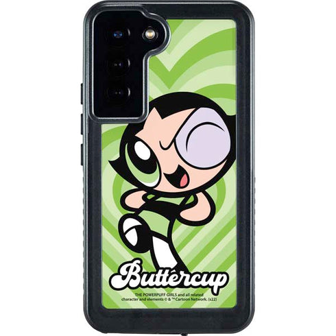 Cartoon Network Powerpuff Girls Buttercup Green Hearts Galaxy S24 Plus Waterproof Case