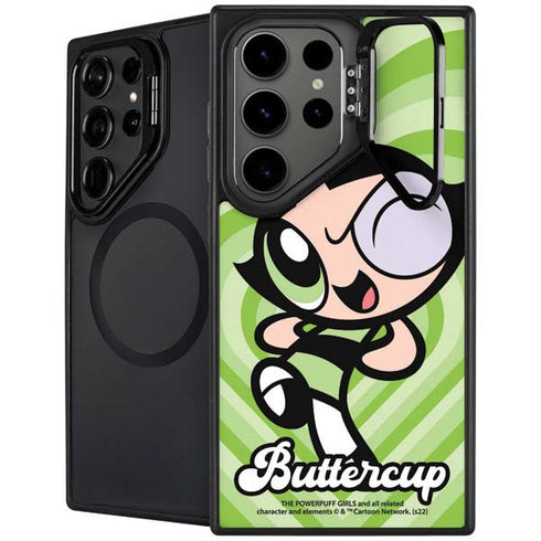 Cartoon Network Powerpuff Girls Buttercup Green Hearts Galaxy S24 Ultra Kickstand Case