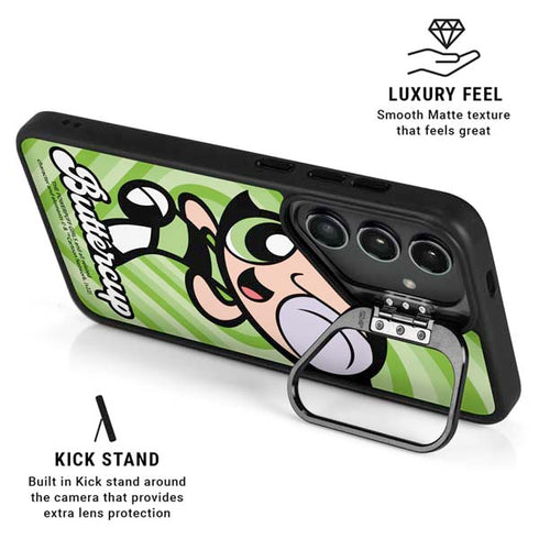 Cartoon Network Powerpuff Girls Buttercup Green Hearts Galaxy S25 Ultra Kickstand Case