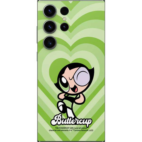 Cartoon Network Powerpuff Girls Buttercup Green Hearts Galaxy S25 Ultra Skin