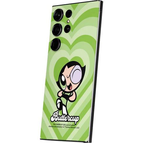 Cartoon Network Powerpuff Girls Buttercup Green Hearts Galaxy S25 Ultra Skin