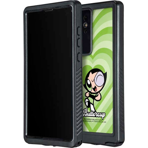 Cartoon Network Powerpuff Girls Buttercup Green Hearts Galaxy S24 Ultra Waterproof Case