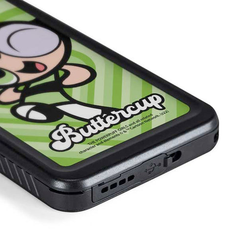 Cartoon Network Powerpuff Girls Buttercup Green Hearts Galaxy S24 Waterproof Case