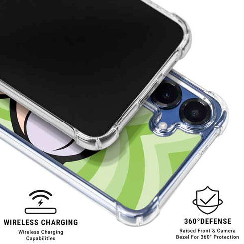 Cartoon Network Powerpuff Girls Buttercup Green Hearts Galaxy S25 FE Clear Case