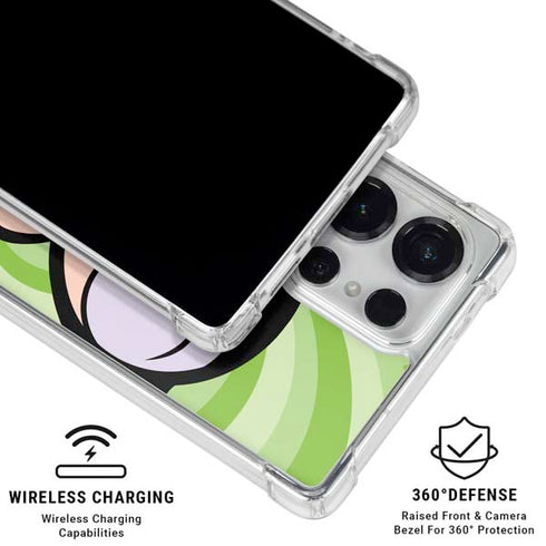 Cartoon Network Powerpuff Girls Buttercup Green Hearts Galaxy S25 Ultra Clear Case