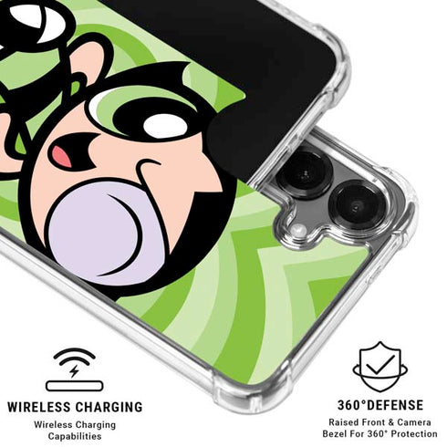 Cartoon Network Powerpuff Girls Buttercup Green Hearts Galaxy S26 Plus Clear Case