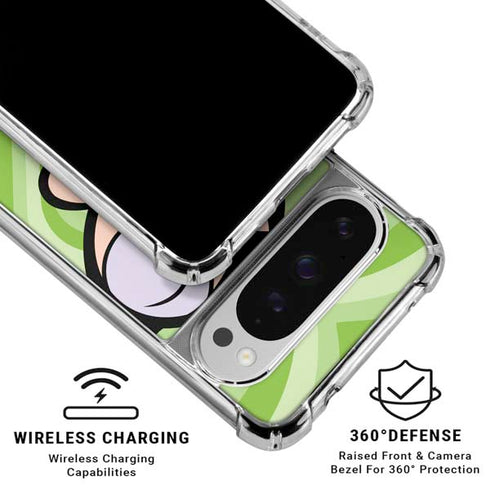 Cartoon Network Powerpuff Girls Buttercup Green Hearts Google Pixel 10 Pro XL Clear Case