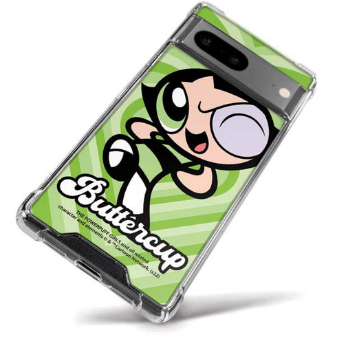 Cartoon Network Powerpuff Girls Buttercup Green Hearts Google Pixel 8a Clear Case