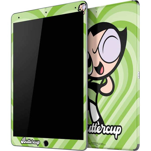 Cartoon Network Powerpuff Girls Buttercup Green Hearts iPad Skins