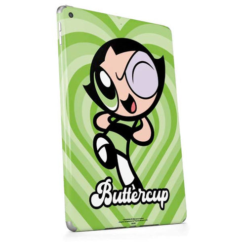 Cartoon Network Powerpuff Girls Buttercup Green Hearts Apple iPad Skin
