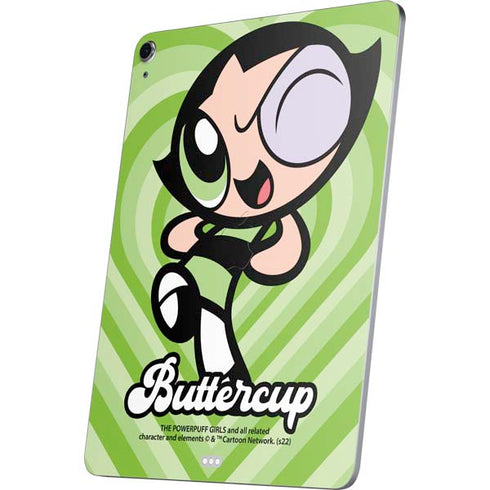 Cartoon Network Powerpuff Girls Buttercup Green Hearts Apple iPad Air Skin
