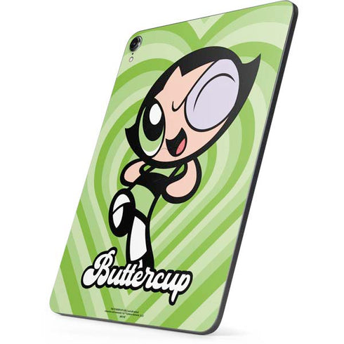 Cartoon Network Powerpuff Girls Buttercup Green Hearts Apple iPad Pro Skin