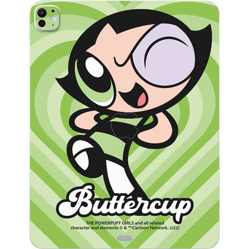 Cartoon Network Powerpuff Girls Buttercup Green Hearts iPad Pro 13in M4 (2024) Skin