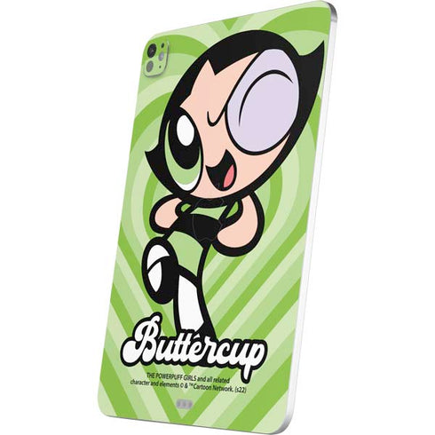 Cartoon Network Powerpuff Girls Buttercup Green Hearts iPad Pro 13in M4 (2024) Skin