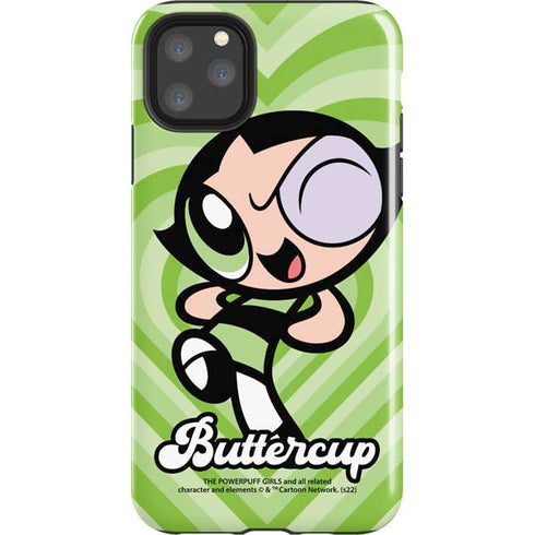Cartoon Network Powerpuff Girls Buttercup Green Hearts iPhone Cases