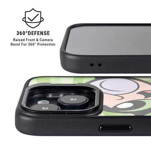 Cartoon Network Powerpuff Girls Buttercup Green Hearts iPhone 14 Plus Kickstand Case