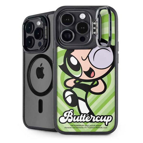 Cartoon Network Powerpuff Girls Buttercup Green Hearts iPhone 15 Pro Kickstand Case
