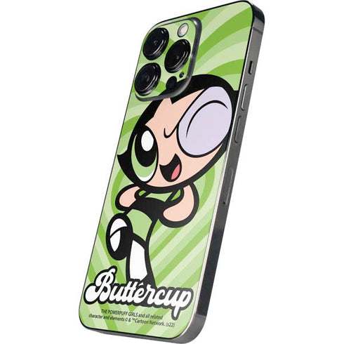 Cartoon Network Powerpuff Girls Buttercup Green Hearts iPhone 15 Pro Max Skin