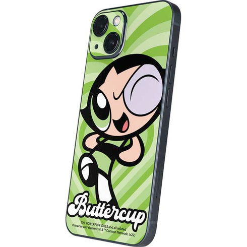 Cartoon Network Powerpuff Girls Buttercup Green Hearts iPhone 15 Skin
