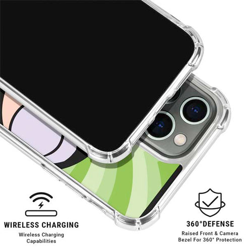 Cartoon Network Powerpuff Girls Buttercup Green Hearts iPhone 16 Pro Clear Case