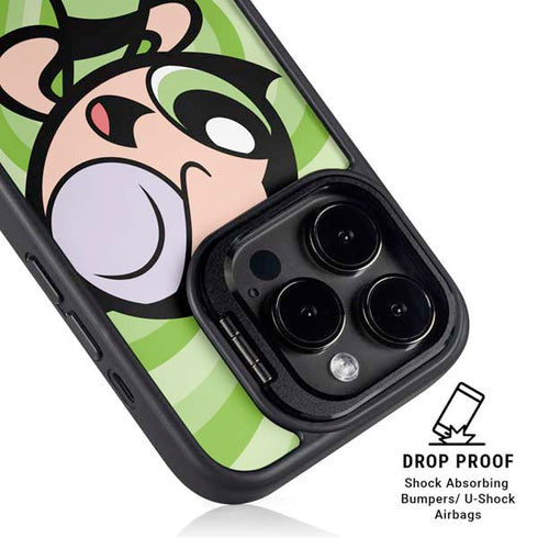 Cartoon Network Powerpuff Girls Buttercup Green Hearts iPhone 16 Pro Kickstand Case