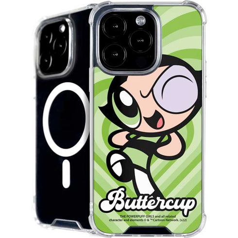 Cartoon Network Powerpuff Girls Buttercup Green Hearts iPhone 16 Pro MagSafe Case