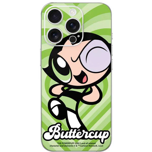Cartoon Network Powerpuff Girls Buttercup Green Hearts iPhone 16 Pro Skin