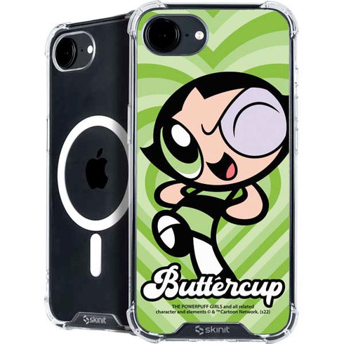 Cartoon Network Powerpuff Girls Buttercup Green Hearts iPhone 16e MagSafe Case