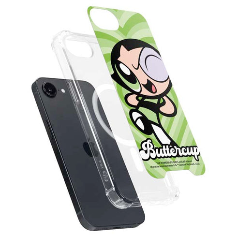 Cartoon Network Powerpuff Girls Buttercup Green Hearts iPhone 16e MagSafe Case