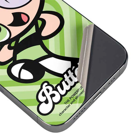 Cartoon Network Powerpuff Girls Buttercup Green Hearts iPhone 16e Skin
