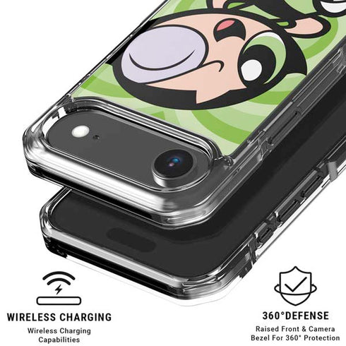 Cartoon Network Powerpuff Girls Buttercup Green Hearts iPhone 17 Air Clear Case