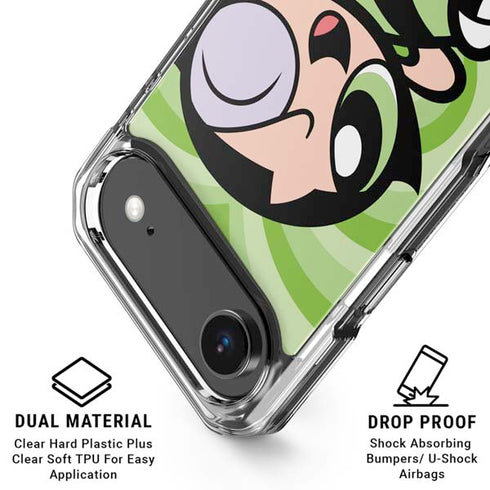 Cartoon Network Powerpuff Girls Buttercup Green Hearts iPhone 17 Air Clear Case