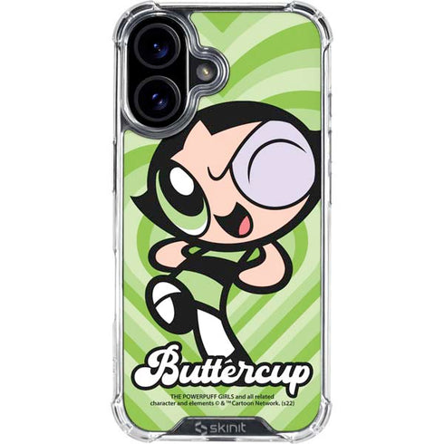 Cartoon Network Powerpuff Girls Buttercup Green Hearts iPhone 17 Clear Case
