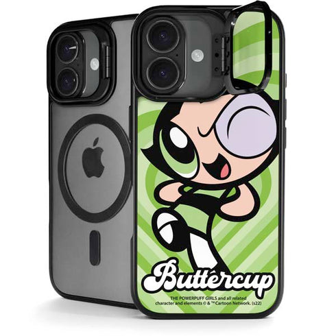 Cartoon Network Powerpuff Girls Buttercup Green Hearts iPhone 17 Kickstand Case