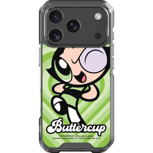 Cartoon Network Powerpuff Girls Buttercup Green Hearts iPhone 17 Pro Clear Case