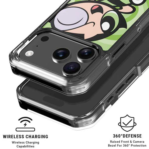 Cartoon Network Powerpuff Girls Buttercup Green Hearts iPhone 17 Pro Clear Case