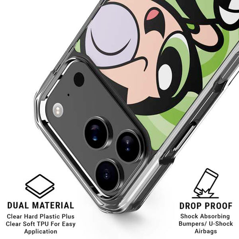 Cartoon Network Powerpuff Girls Buttercup Green Hearts iPhone 17 Pro Max MagSafe Case