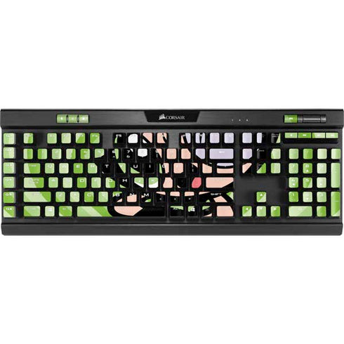 Cartoon Network Powerpuff Girls Buttercup Green Hearts K95 RGB PLATINUM Mechanical Gaming Keyboard Skin