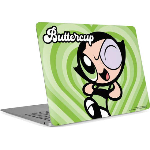 Cartoon Network Powerpuff Girls Buttercup Green Hearts Apple MacBook Air Skin