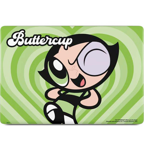 Cartoon Network Powerpuff Girls Buttercup Green Hearts MacBook Skins