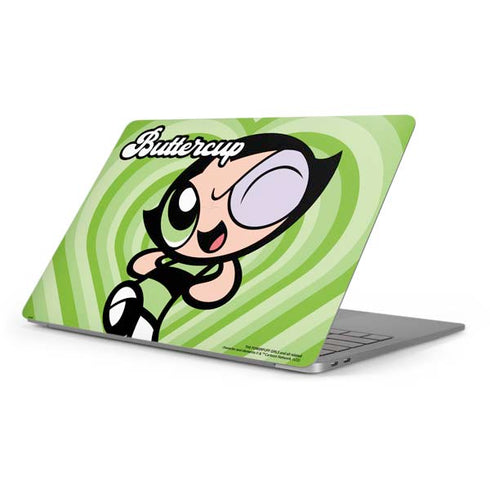 Cartoon Network Powerpuff Girls Buttercup Green Hearts Apple MacBook Pro 16-inch Skin