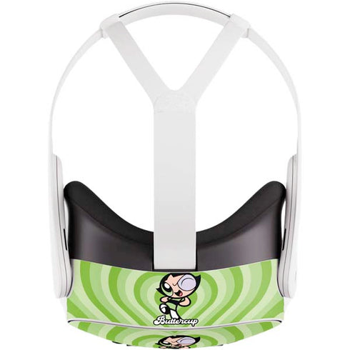 Cartoon Network Powerpuff Girls Buttercup Green Hearts Meta Quest 3S Skin