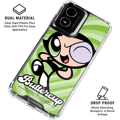 Cartoon Network Powerpuff Girls Buttercup Green Hearts Moto G Power 5G (2024) Clear Case