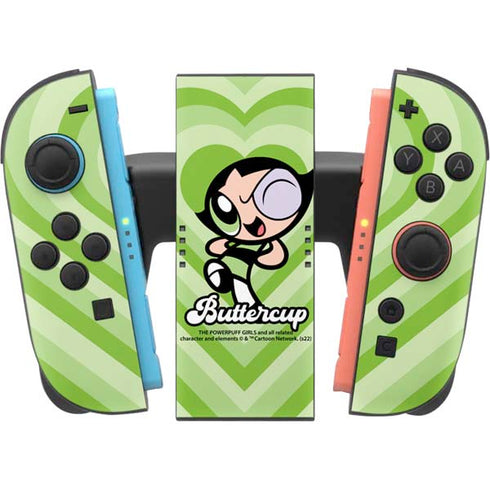 Cartoon Network Powerpuff Girls Buttercup Green Hearts Nintendo Switch 2 (2025) Joy-Con Controller Skin