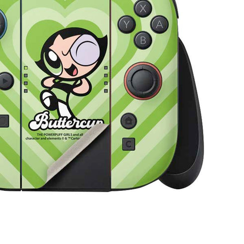 Cartoon Network Powerpuff Girls Buttercup Green Hearts Nintendo Switch 2 (2025) Joy-Con Controller Skin
