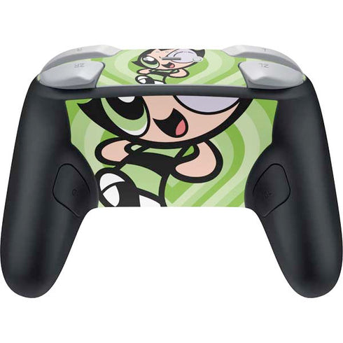 Cartoon Network Powerpuff Girls Buttercup Green Hearts Nintendo Switch 2 (2025) Pro Controller Skin
